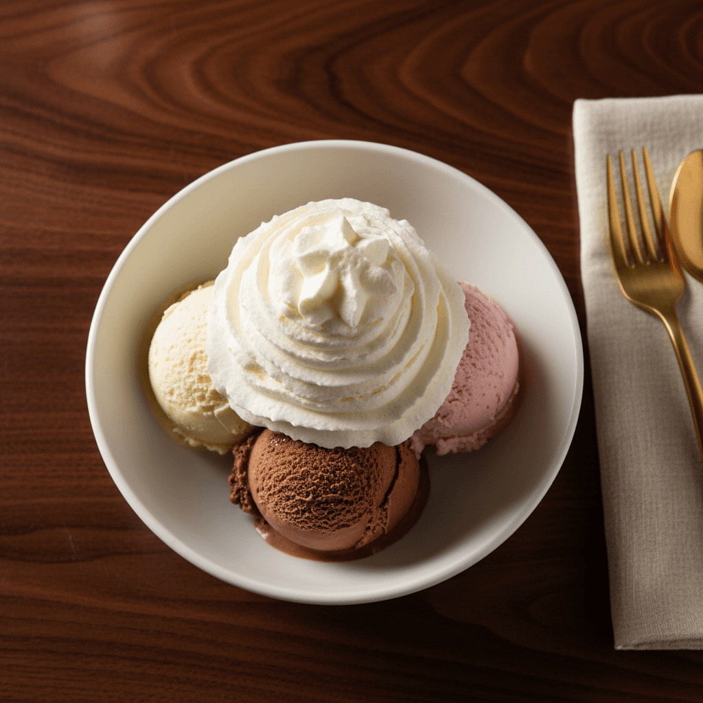 Glace Servi avec Chantilly (2 Boules)